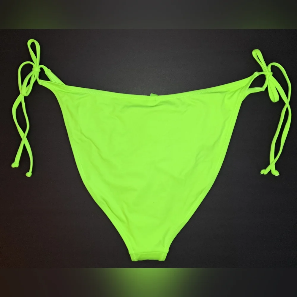 ⛱️NWT SKIMS Dippy Dipped side tie String Bikini Bottoms Neon NEON GREEN 💚3X